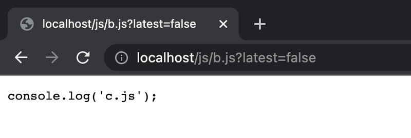 当查询参数 latest 为 false 时，执行 c.js 案例 2