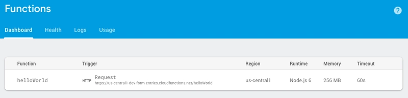 Firebase 控制台中的我的 Google Cloud Functions