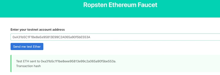 Ether Ropsten 水龙头网站