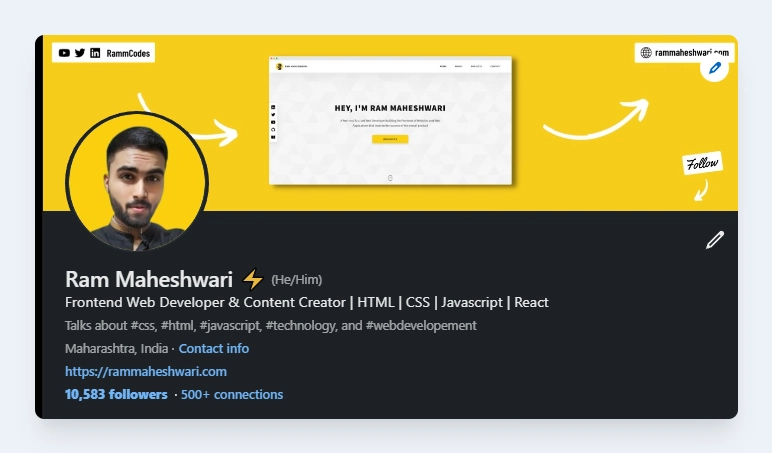 拉姆·马赫什瓦里 (Ram Maheshwari) (@rammcodes) Linkedin