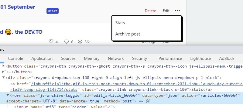 控制台显示表单上ID的位置以获取文章ID