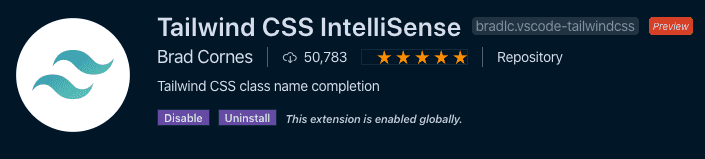 Visual Studio Code 商店中的 Tailwind CSS intelliSence