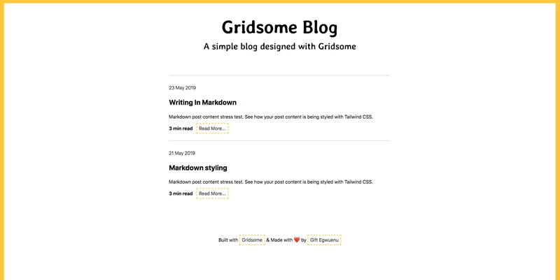 示例项目 Gridsome