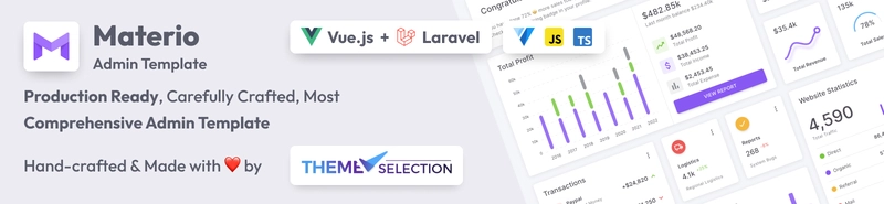 Materio – Vuetify Vuejs Laravel 管理模板