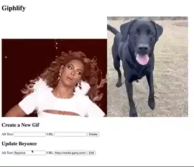 单击一个 gif，然后更新它