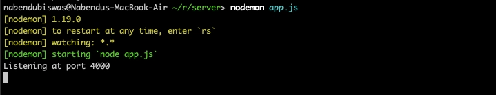 nodemon app.js