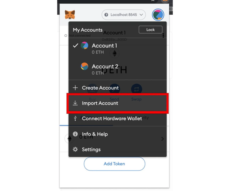MetaMask 导入账户