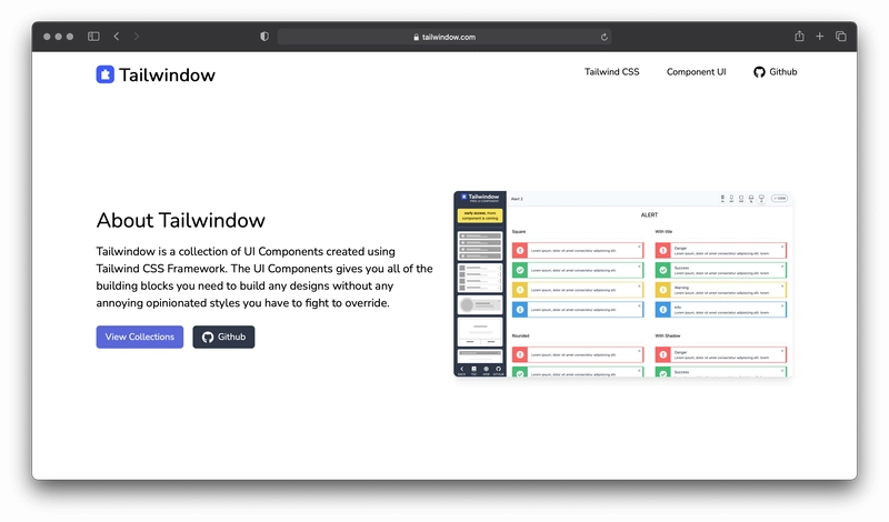 Tailwindow网站的屏幕截图