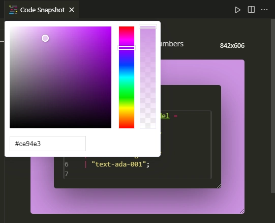 Codesnap 中的背景颜色