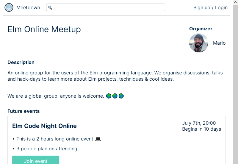 meetup.com 的克隆版