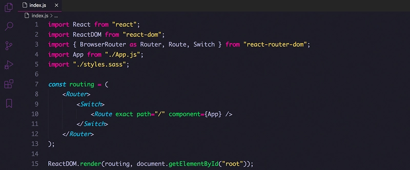 使用 Tinacious Design 主题的 React 代码片段