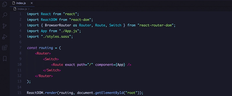 带有东京之夜主题的 React 代码片段