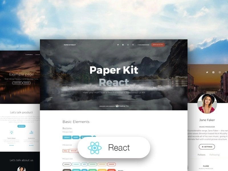 免费 React UI 套件 - Paper Kit React。