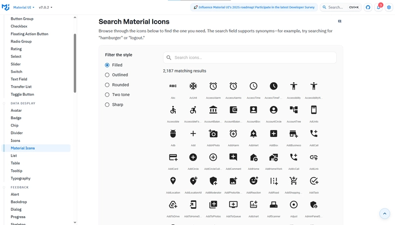 MUI – Material UI 图标
