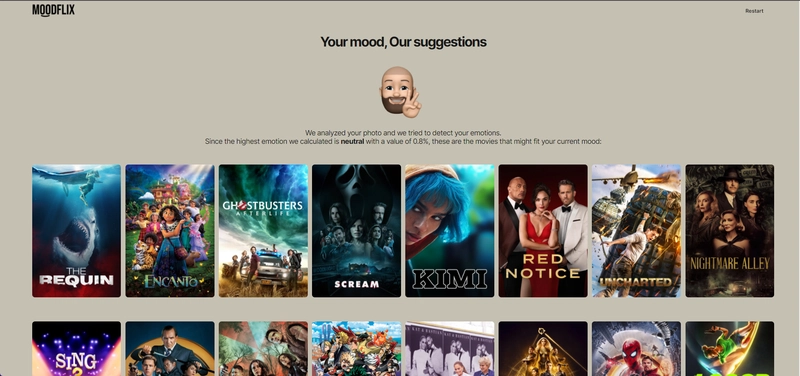 Moodflix 结果截图