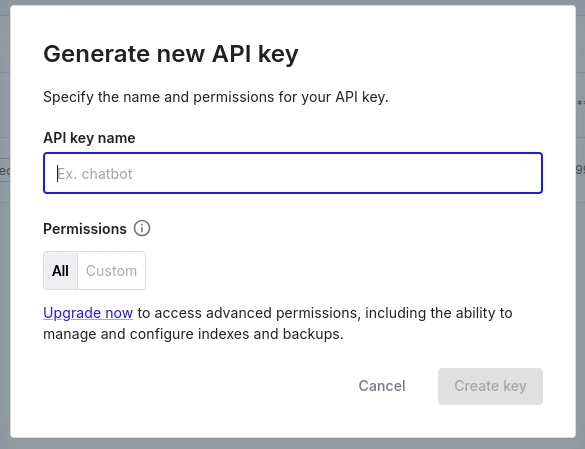 创建 API 密钥