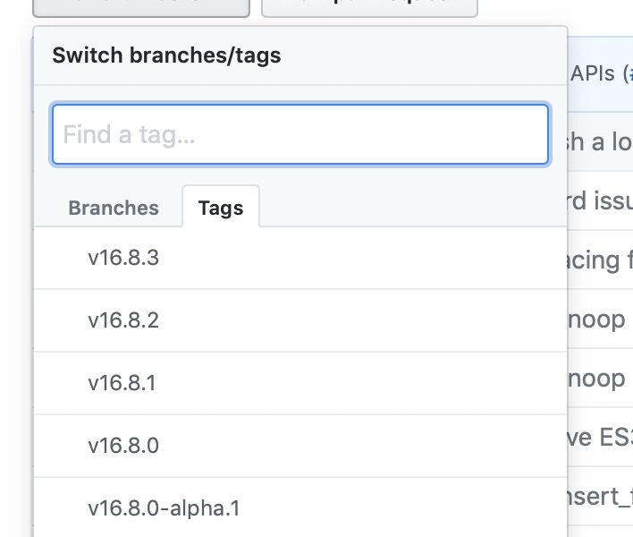 每个 git 标签都遵循 Semver