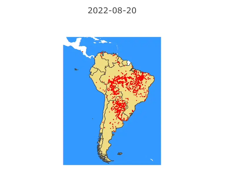 2022年8月南美洲地图