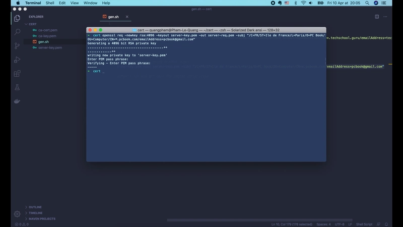 生成服务器密钥和证书