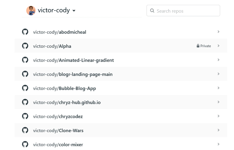 我们的 GitHub 仓库列表
