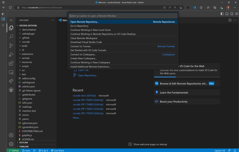 适用于 Web 的 Visual Studio Code