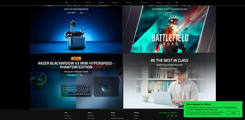 Razer网站部分