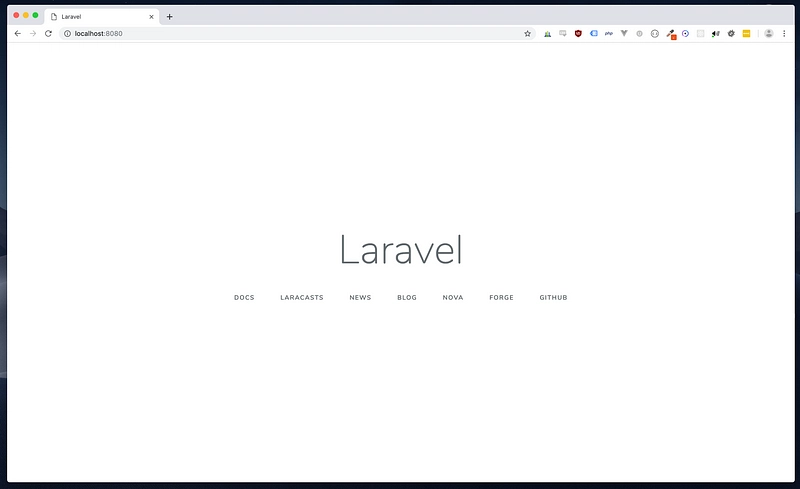 显示 Laravel 登陆屏幕的浏览器屏幕截图