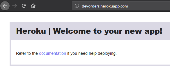 空的 Heroku 应用网页