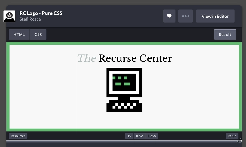 使用 CSS 制作的 Recur Center Logo 截图