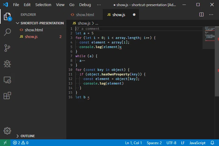 转到 VS Code 中的下一个错误或警告