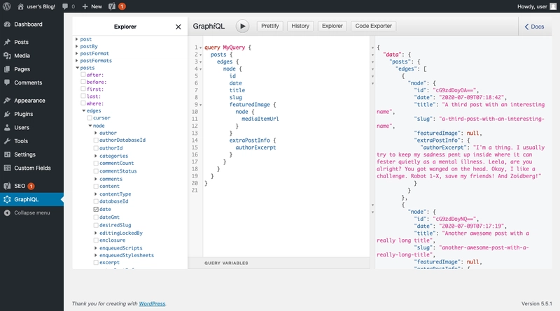 GraphiQL 查询数据生成器
