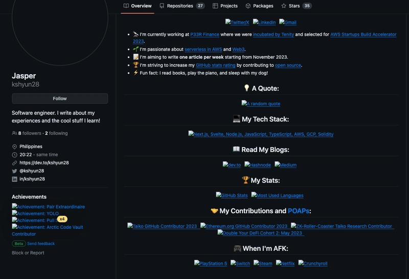 GitHub 个人资料可访问性示例