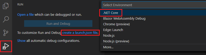 创建启动 json