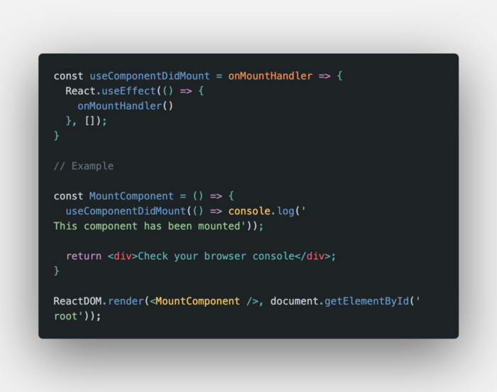 useComponentDidMount - React Hook