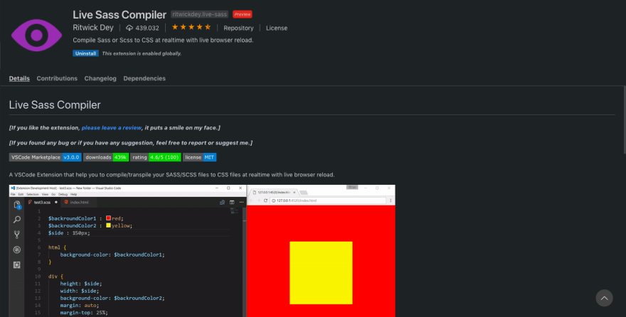 Live Sass 编译器截图