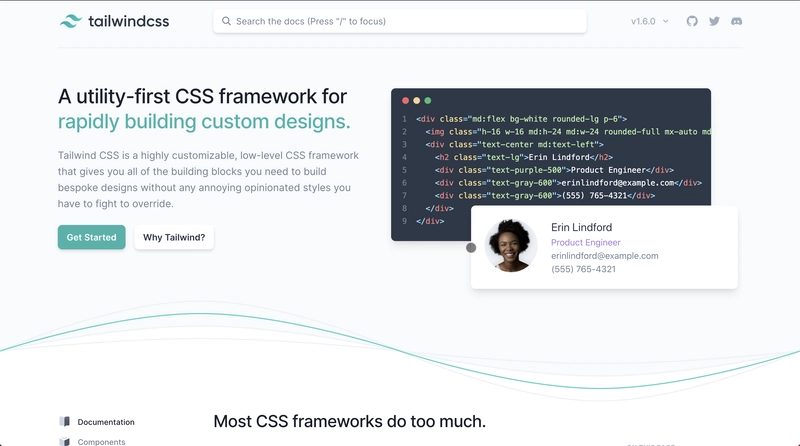 Tailwind CSS 截图
