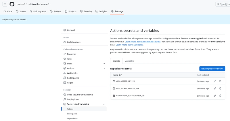 GitHub Secrets 配置