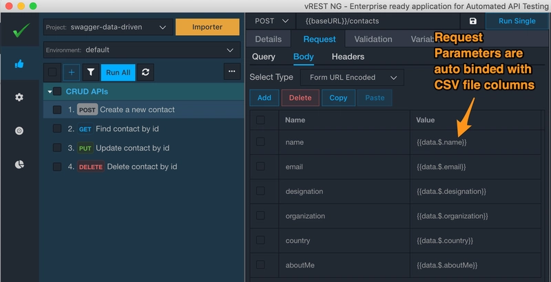 vREST NG - 生成请求参数并自动链接到 Excel 表