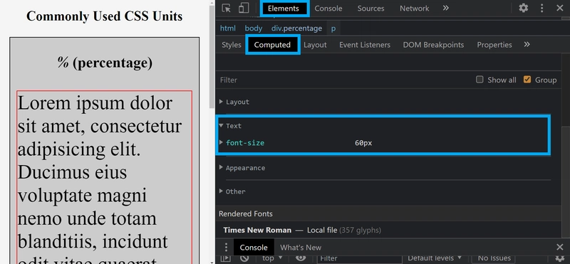使用 p 定义的段落