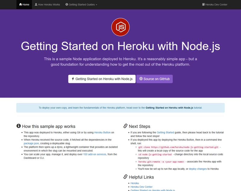Heroku 的 node-js-getting-started 项目