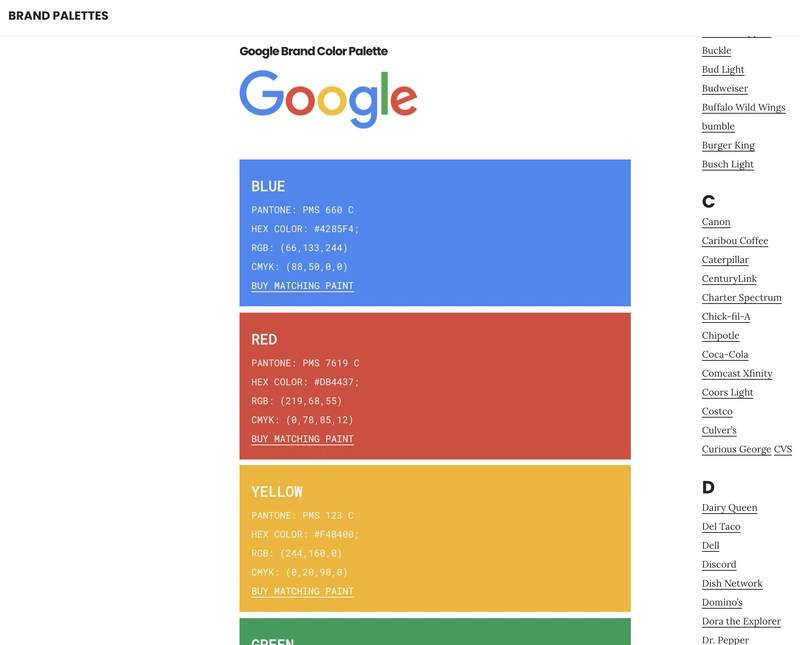 Google 品牌调色板