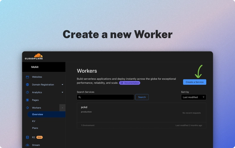 创建一个新的 Worker 服务