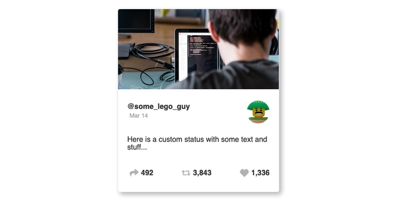 使用 Styled Components 完成的社交卡片