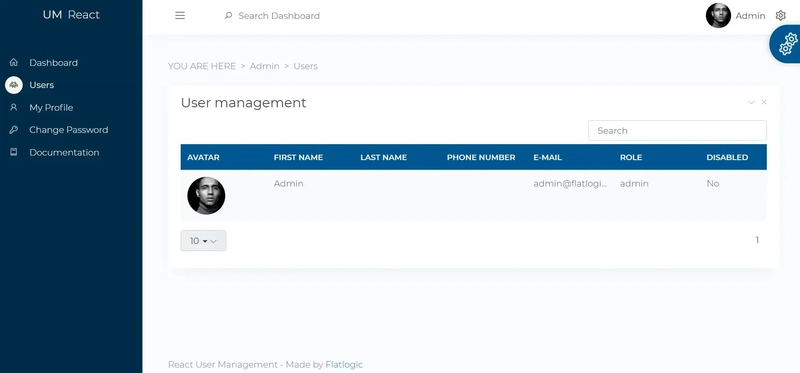 用户管理 React