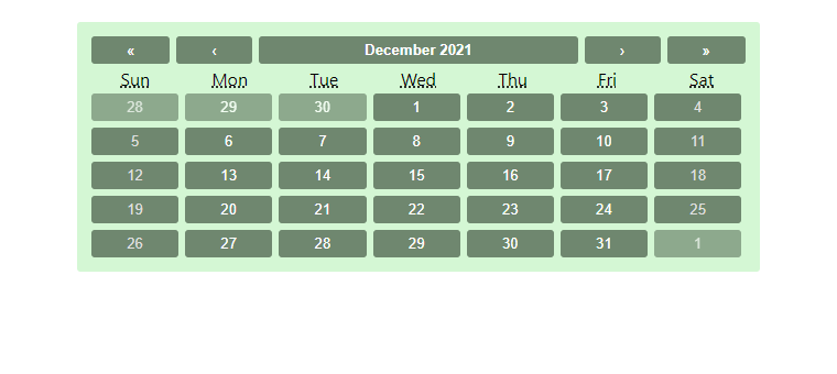 React-Calendar,带有相邻月份和周末日期的样式