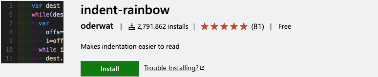 VSCode 中的彩虹缩进