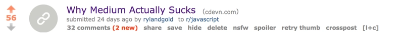 中等 reddit 帖子