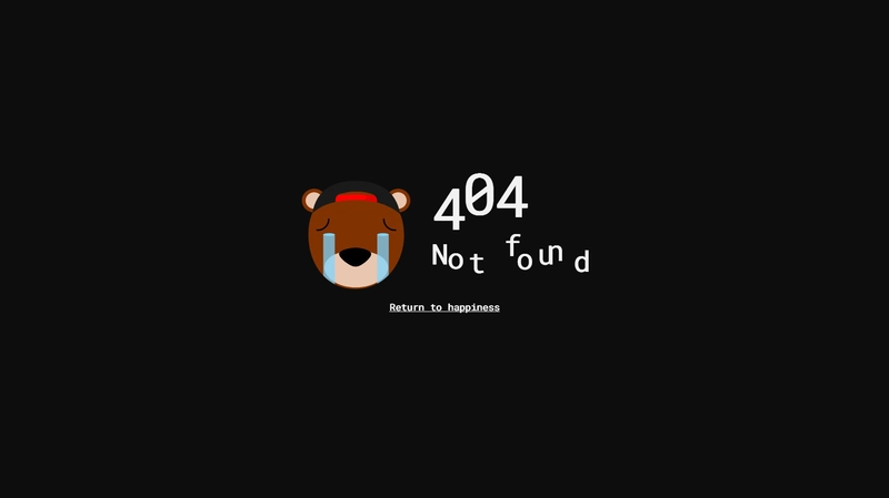 演示图片：404 让熊伤心 - 前端解决方案