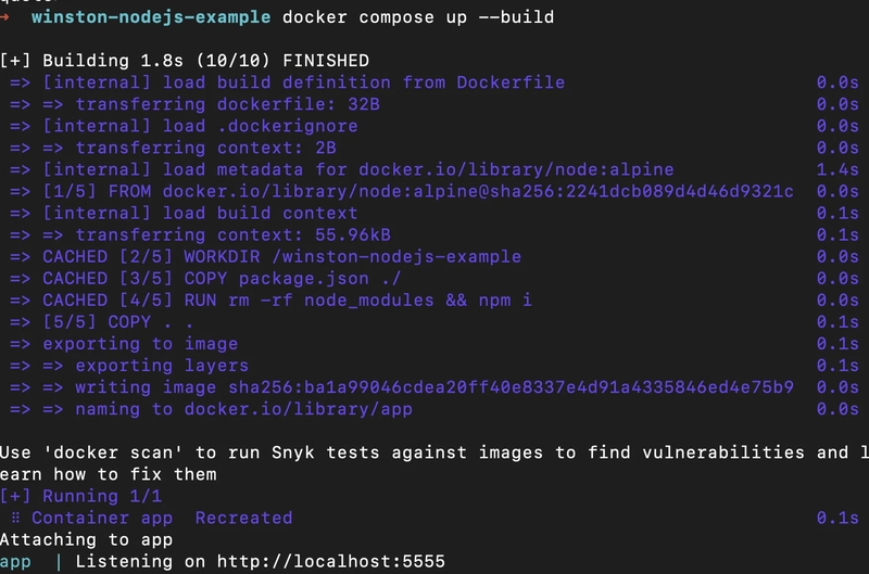 Nodejs Winston 登录控制台