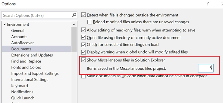 启用杂项文件夹。